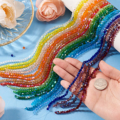 21 brins de perles de verre galvanisées transparentes de 21 couleurs&nbsp;GLAA-TA0004-23