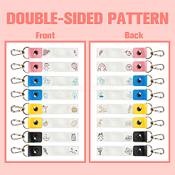 Брелок для ключей из искусственной кожи и хлопка с именным маркером&nbsp;AJEW-WH0514-034