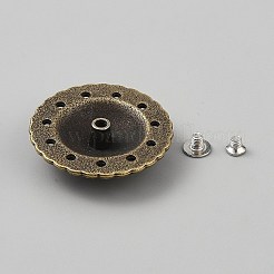 Flache runde Legierung Druckknöpfen&nbsp;FIND-TAC0036-010B