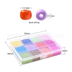 226.8 г 12 цвета 12/0 стеклянных бисера с краской для выпечки&nbsp;SEED-YW0001-78