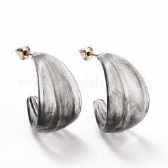 Orecchini a bottone a forma di c&nbsp;EJEW-D277-14G