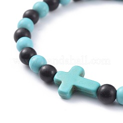 Perles de bois de santal naturelles bracelets extensibles&nbsp;BJEW-JB04679-02