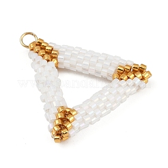 Подвески-треугольники из стеклянного бисера ручной работы&nbsp;PALLOY-MZ00756-01