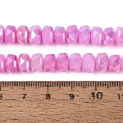Colliers de perles en verre imitation jade craquelé électroplaqué&nbsp;EGLA-Q135-01A-C10