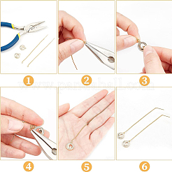 8 шт. 2-х цветная латунная фурнитура для сережек-гвоздиков&nbsp;KK-BBC0009-81