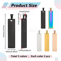 15 шт. подвески из нержавеющей стали 304 двух цветов&nbsp;STAS-ME0002-04