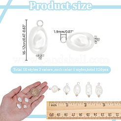 120 шт. 2 цвета 10 стиля АБС пластик имитация жемчуга подвески&nbsp;PALLOY-AR00022