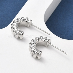 Boucles d'oreilles à tige en laiton en forme de C&nbsp;EJEW-D320-11P