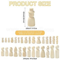 29 шт. 29 стиля незаконченная деревянная кукла схима&nbsp;WOOD-CJ0002-53