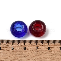 Mischfarbe handgefertigte Rondelle Bunte Malerei großes Loch europäische Perlen&nbsp;X-GPDL-D003-M-1