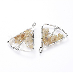 Pendentifs en laiton plaqué durable&nbsp;KK-D531-02P-04