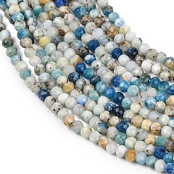 Natürlicher blauer Azurit in Calcitperlensträngen&nbsp;X-G-P618-3mm-01
