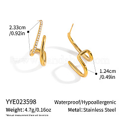 Unregelmäßige Strass-Ohrstecker aus Edelstahl 304 für Damen&nbsp;OL5482