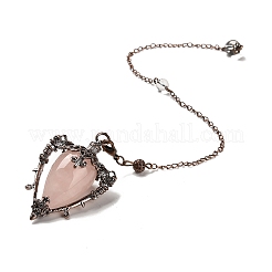 Pendenti con pendolo da rabdomante triangolare in quarzo rosa naturale&nbsp;G-G022-01R-02