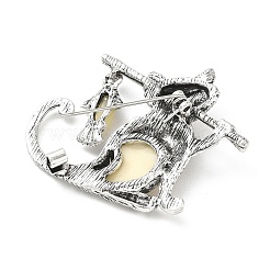Brosche mit Katze und Fisch aus Kunststofflegierung&nbsp;JEWB-K039-09AS