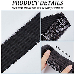 Cinturones de vestir elásticos anchos con lentejuelas brillantes&nbsp;AJEW-WH20128-026P-01