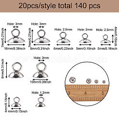 140 шт. 7 стиля 304 нержавеющая сталь бусины колпачки подвески&nbsp;STAS-CD0001-12