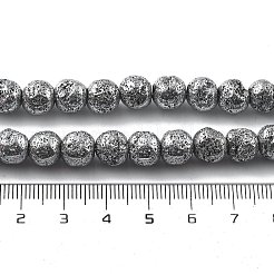 Fili di perle di roccia lavica naturale elettrodeposta&nbsp;G-A251-E01-01J