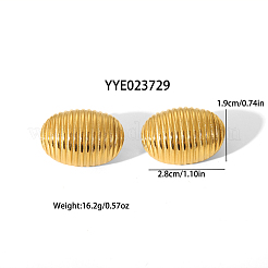 Orecchini a bottone in acciaio inossidabile 304 con trama geometrica irregolare&nbsp;JR2524-3