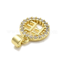 Porte micro ouvrent pendentifs zircone cubique en laiton de placage&nbsp;KK-D359-31G