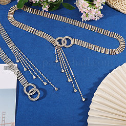 2 cintura a catena in ottone e ferro con strass di cristallo&nbsp;AJEW-FG0006-30B