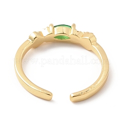 Открытое кольцо-манжета овальной формы с кубическим цирконием&nbsp;RJEW-H101-02G