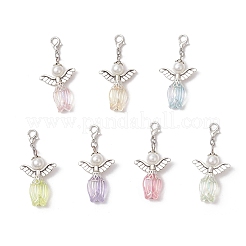 Тюльпан ангел абс пластик искусственный жемчуг и стеклянные подвески украшения&nbsp;HJEW-JM03595