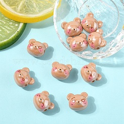 10шт непрозрачные акриловые бусины с принтом&nbsp;OACR-YW0003-17