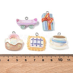 Pendentifs en résine opaque électroplaquée&nbsp;RESI-B044-05P