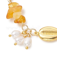 Charm-Armbänder mit natürlichen Süßwasserzuchtperlen&nbsp;BJEW-JB13767-02