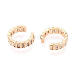 Латунные серьги-манжеты из прозрачного кубического циркония&nbsp;EJEW-T047-58G