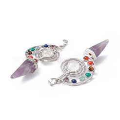7 Chakra natürlicher Amethyst große Anhänger&nbsp;G-F733-02E