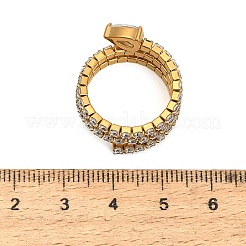 Anelli aperti con polsino in acciaio inossidabile 304 con micro pavé di zirconi cubici per donna&nbsp;SA-CBAABBA-18A-G
