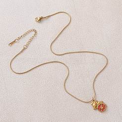 Colliers vintage en acier inoxydable 304 émaillé avec pendentif souris et pièce de monnaie&nbsp;OA4469