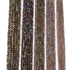 Chapelets de perles en verre électroplaqué&nbsp;EGLA-A034-T3mm-L30