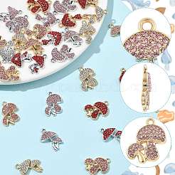 24 Stück 6-Farben-Rack-Plating-Legierung-Strass-Anhänger&nbsp;FIND-FS0004-99