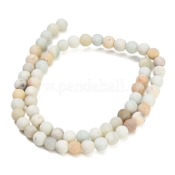 Brins de perles d'amazonite à fleurs naturelles givrées&nbsp;GG-CBA6382-A04-6mm-02