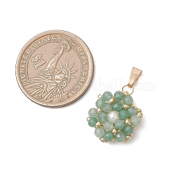 Pendentifs en aventurine verte naturelle facettée&nbsp;PALLOY-MZ01197-04