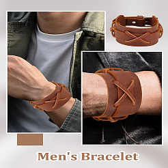 1шт. браслеты из воловьей кожи для мужчин&nbsp;BJEW-LP0001-18