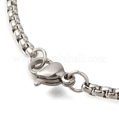 Collane con ciondolo a forma di gatto con catena a maglie cave in acciaio inossidabile 201&nbsp;NJEW-S003-08P