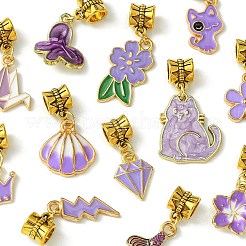 Подвески из сплава с эмалью фиолетового цвета&nbsp;PALLOY-FS00010