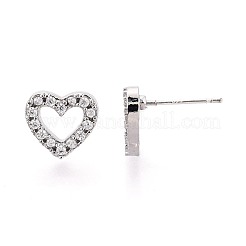 Valentinstag-Herzohrstecker aus Legierung und klarem Zirkonia&nbsp;PALLOY-N187-04P