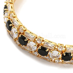 Gestellplattierte Gliederkettenarmbänder aus Messing mit Mikropavé-Kubikzirkonia&nbsp;BJEW-Q771-04G