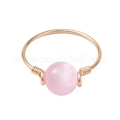 Круглые кольца на палец из натурального селенита&nbsp;RJEW-TA00127