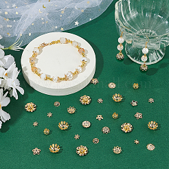 100шт. 10 набора латунных колпачков для бусин&nbsp;KK-ME0001-92