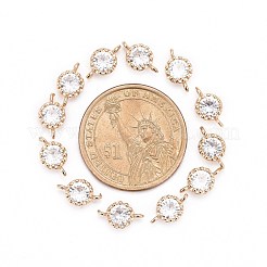 Цветок латунь микро проложить кубический цирконий звенья разъемы&nbsp;X-ZIRC-L054-09KCG-NR