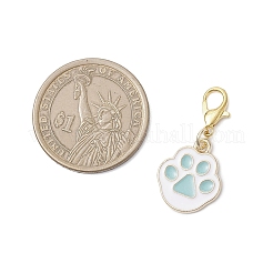 Подвесные украшения из сплава с эмалью в виде отпечатка кошачьей лапы&nbsp;HJEW-JM04118