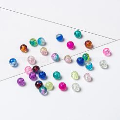 Perline di vetro crackle verniciato a spruzzo 18 colori&nbsp;CCG-JQ0001-02-8mm