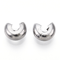 Крышки для обжимных бусин из нержавеющей стали марки 304&nbsp;STAS-S117-011D