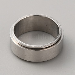 Einfacher drehbarer Fingerring aus Edelstahl 304&nbsp;RJEW-WH0011-10A-P